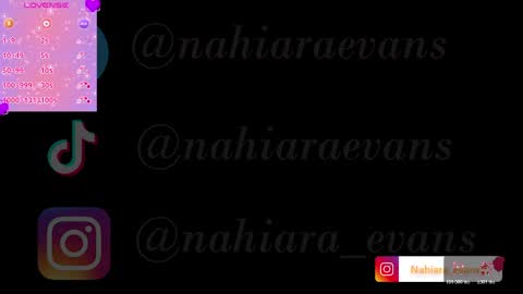 NAHIARA EVANS online show from June 7, 1:11 am