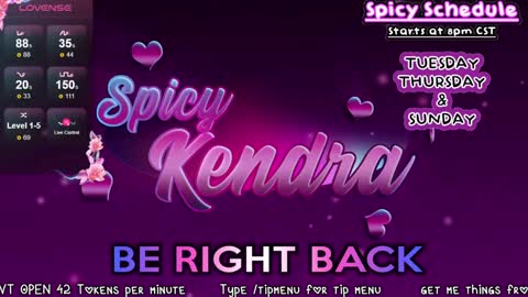 Snapshot of spicykendra chatting on January 31, 6:35 am Kendra online show from January 31, 6:35 am